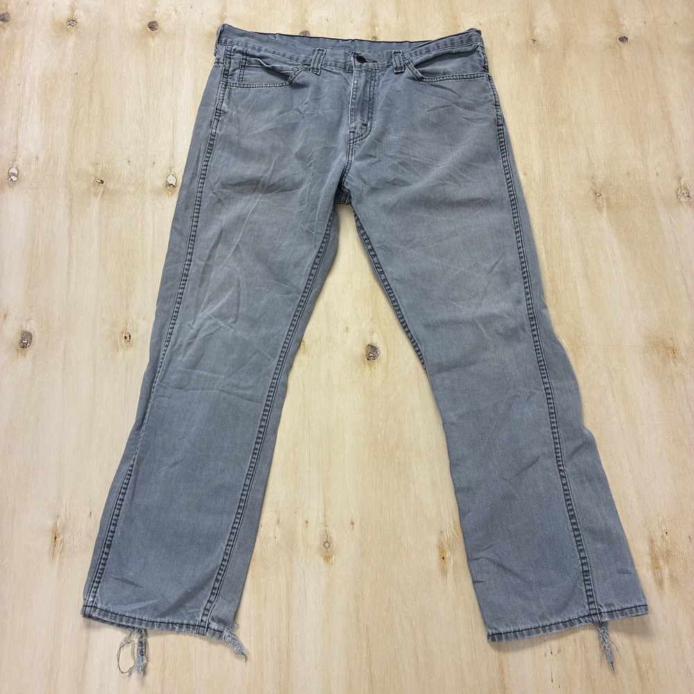 Levi 513 Jeans Mens 34x30 Light Wash Denim Relaxed Straight Distressed Casual
